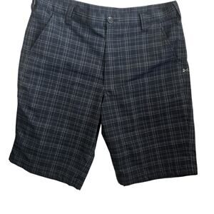 Under Armour Men Performance Shorts 36 Black Plaid Comfort Athletic Activewear